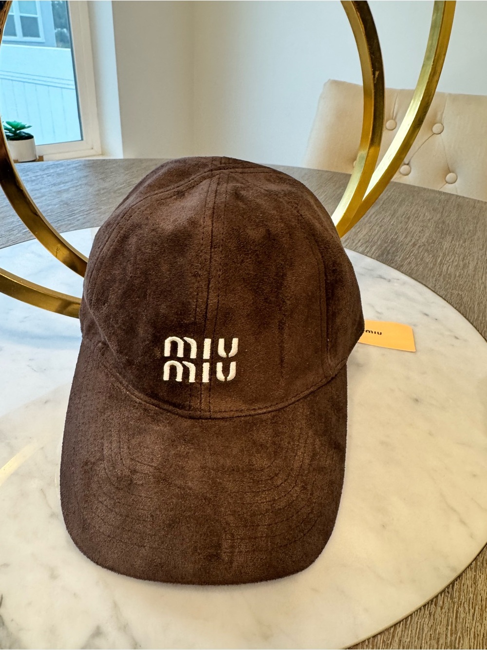 Miu Miu Brown Suede Baseball Cap